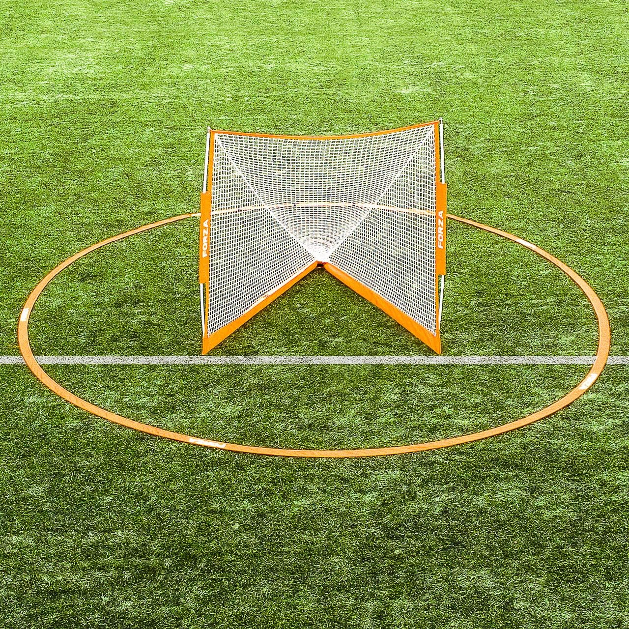 FORZA Portable Lacrosse Crease | Quick-Setup 9.9ft (3m) & 19.7ft (6m) Lacrosse Goal Crease with Fiberglass Pole – Includes Carry Bag – Ideal for Practice & Game Use