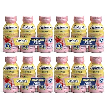 SPLENDA Diabetes Nutrition Shakes - Meal Replacement Shake, Strawberry Cream, 8 Fl Oz Pack of 24
