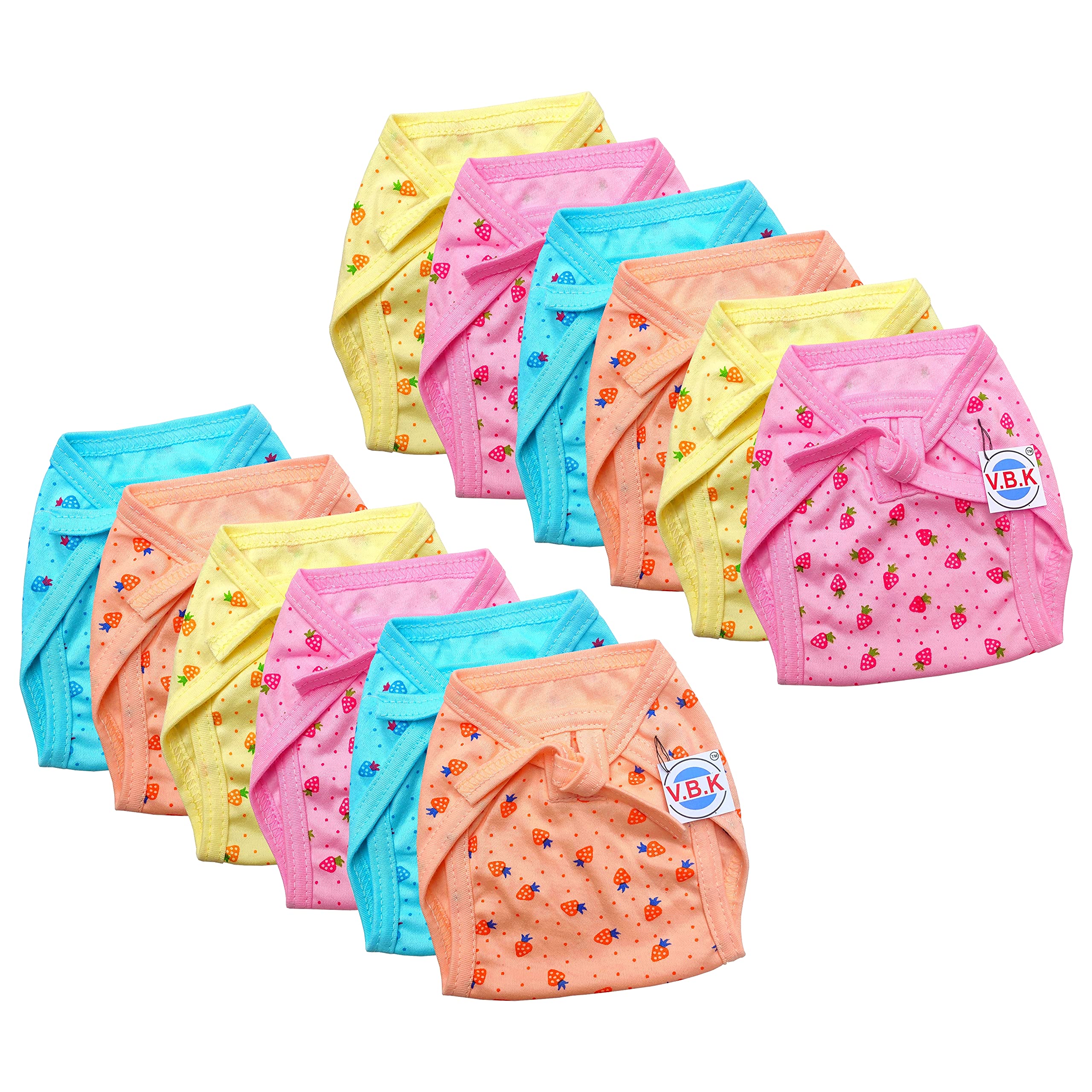 V.B.K® Baby Boy and Baby Girl Nappy (Cloth Diaper) (Langot), Pack Of 12, Reusable, Pure Hosiery Soft Skin Friendly Fabric (6 Months - 12 Months)-image-10