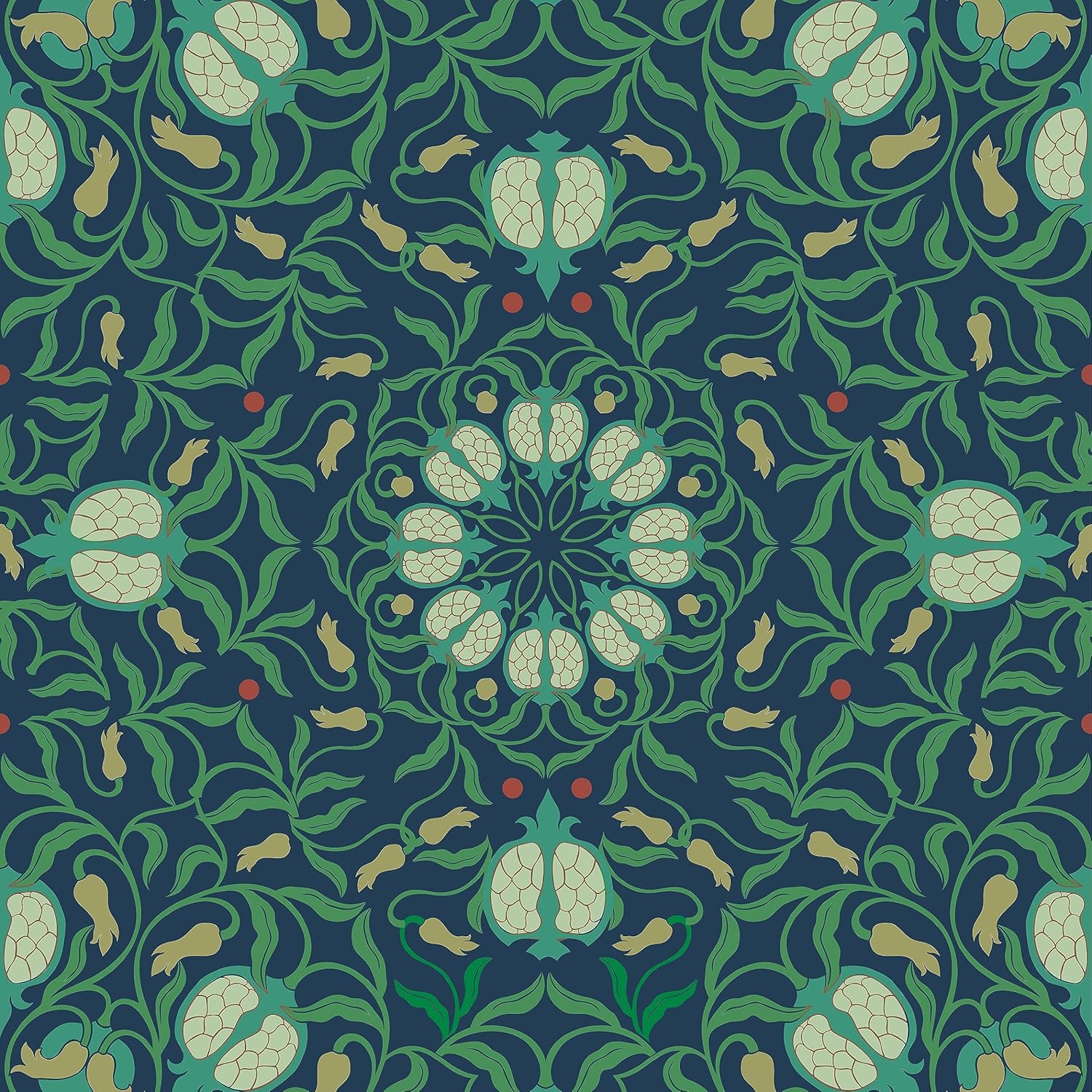 Zeeko Vintage Peel and Stick Wallpaper Morris Floral Wallpaper 17.3in x