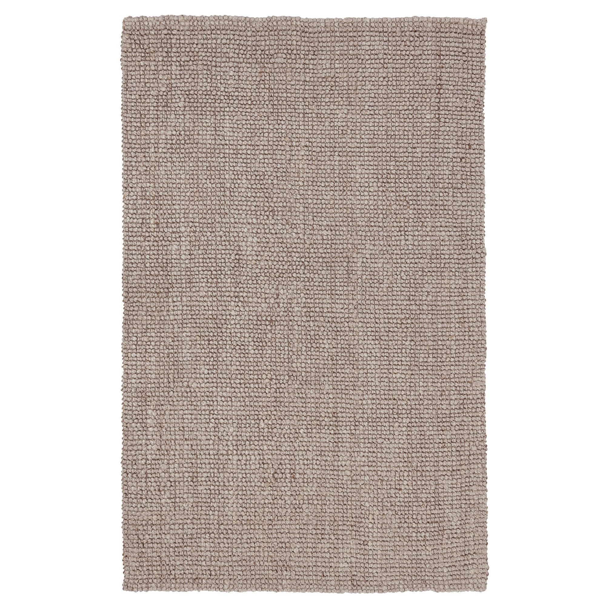Benjara Lestino 2 x 3 Handspun Area Rug, Beige Jute, Boucle Woven Solid Pattern