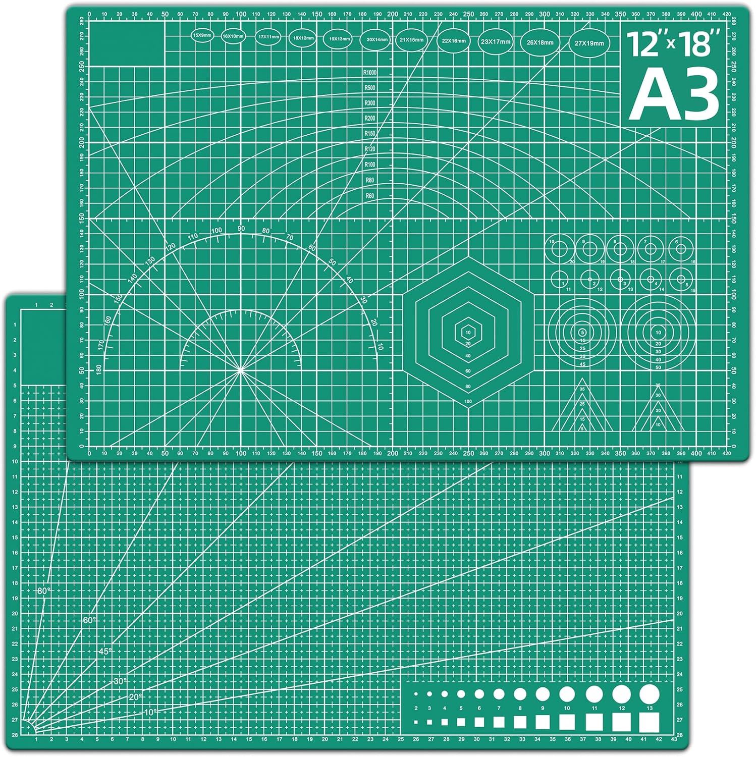 DIYSELF 18''x12'' Cutting Mat A3, 5Ply Double Sided Self