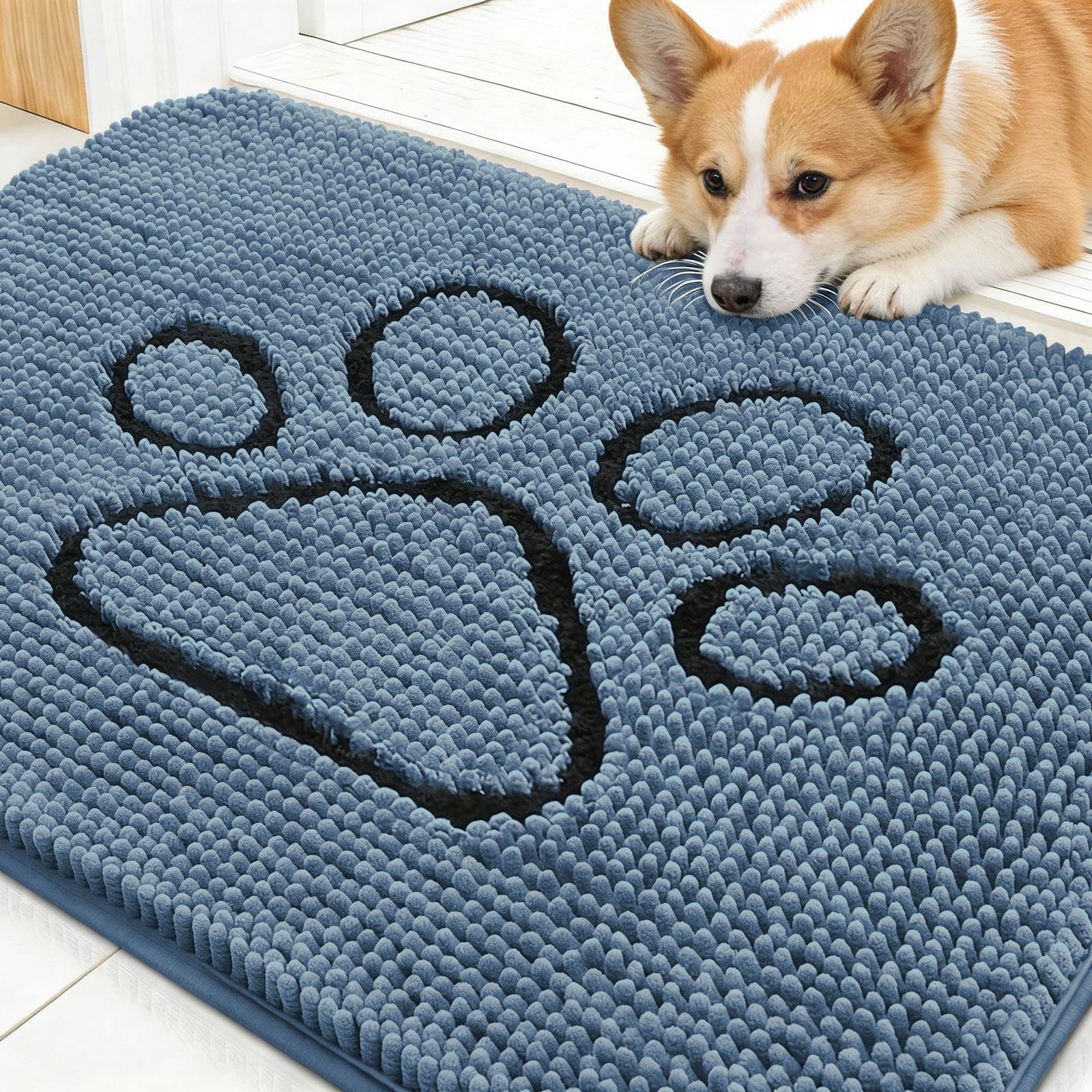 Photo 1 of OLANLY Dog Door Mat 30" x 20" Airy Blue