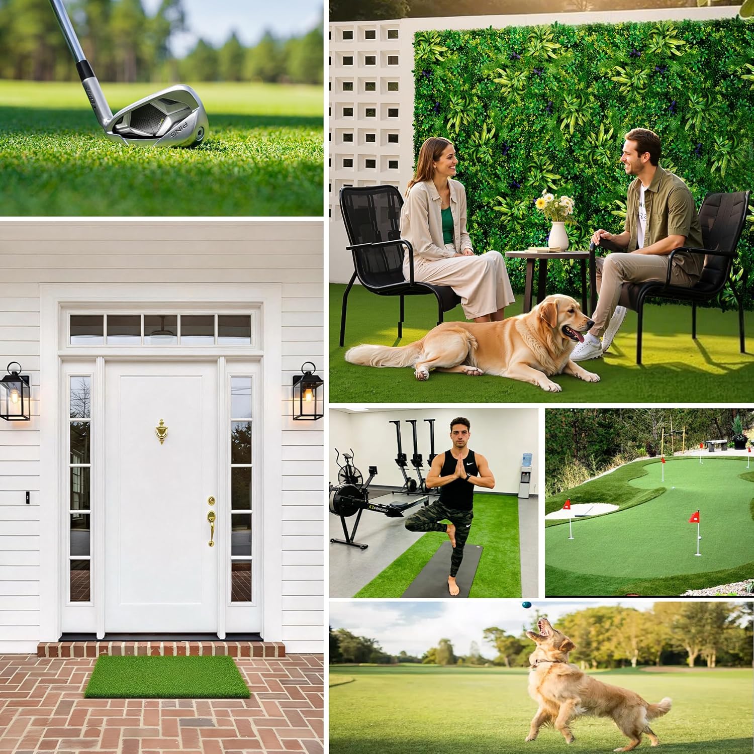 Artificial Grass Turf,2X6ft Artificial Synthetic Fake Grass,0.6" Pile Height,Indoor Outdoor Garden Grass Carpet,Patio Balcony Lawn, Astro Turf Rug Dogs Pet,Golf Training Mat,Green