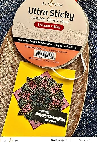 Miniatura 4 de Altenew Cinta ultra adhesiva de doble cara (1/4 pulgada × 164.0 ft), adhesivo permanente, adhesivo, fácil de despegar y pegar, adhesivo para