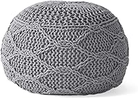 Vista 1 de Christopher Knight Home Morven Puf Redondo De Punto - Algodón - Gris