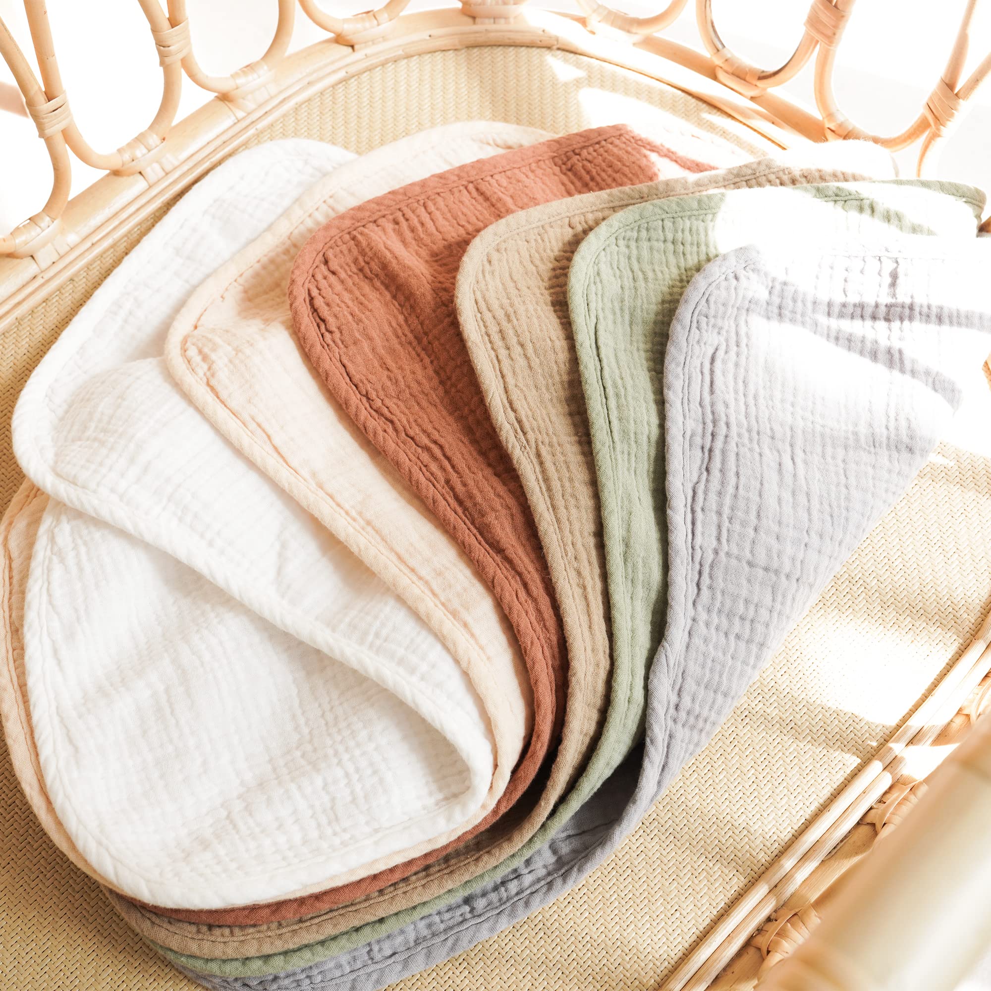 Konssy Juego de 6 paños de muselina para eructos unisex, 100% algodón, ropa grande para recién nacidos, bebés y niños