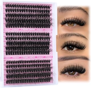 Focipeysa Volume Mink Lash Clusters 10-18mm - 300pcs DIY Individual Eyelash Extensions for Fluttery At-Home Lashes