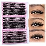 Focipeysa Wispy Lash Clusters Salon Effect Clusters Eyelash Extensions Volume Eyelashes Cluster Natural Lashes Extensions 10-16mm Individual Lashes DIY Clusters Lash Extensions at Home C Curly