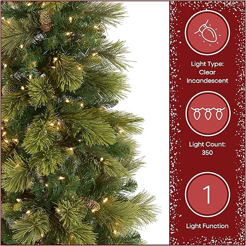 Miniatura 6 de National Tree - Pino delgado de Carolina con luces transparentes