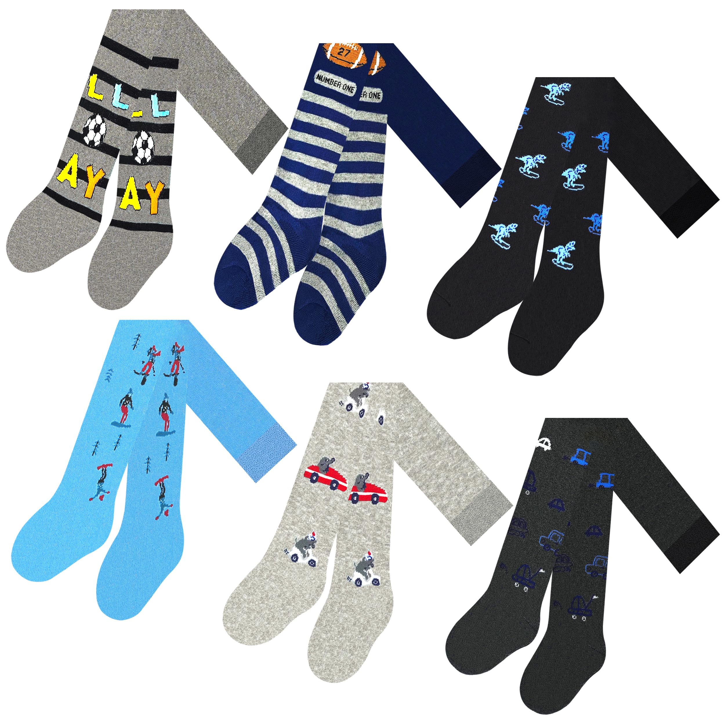 MRCC Pack de 6 leotardos de punto para niños, de algodón fino 12777 Pack de 6 unidades modelo 1. 104/116 cm