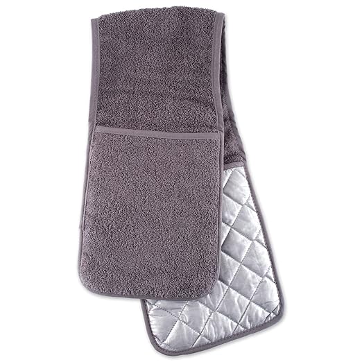 DII 100% Cotton, Machine Washable, Heat Resistant, Terry Double Oven Mitt 36 x 7.5