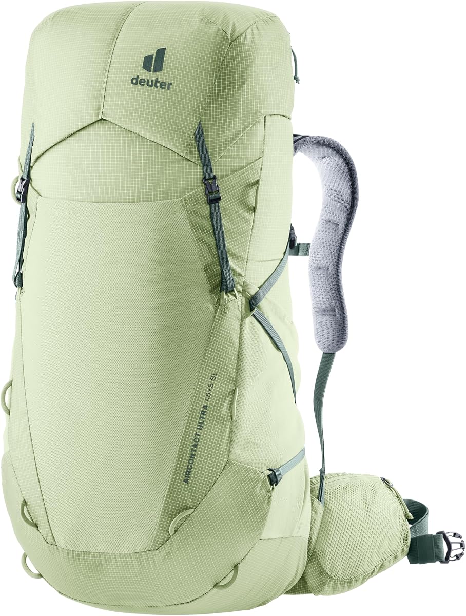 Deuter Women's Aircontact Ultra 45 + 5L SL Lightweight Trekking & Thru-Hiker Backpack for Backpacking & Long-Distance Hiking & Travel - Mineral-Ivy