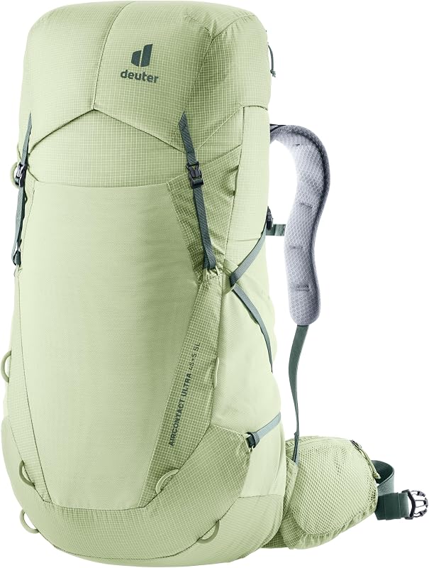 Deuter Women's Aircontact Ultra 45 + 5L SL Lightweight Trekking & Thru-Hiker Backpack for Backpacking & Long-Distance Hiking & Travel - Mineral-Ivy