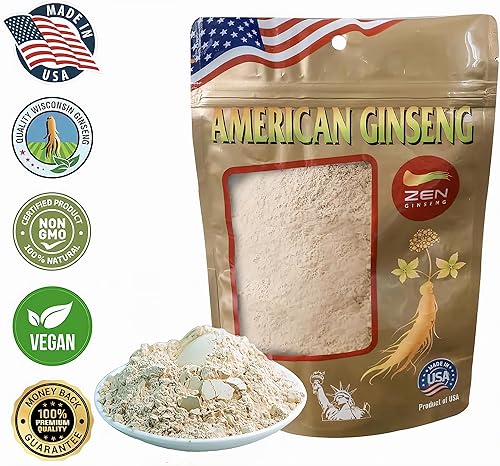 Miniatura 6 de Zen Ginseng Polvo orgánico de raíz de ginseng americano 4oz por bolsa (4oz)