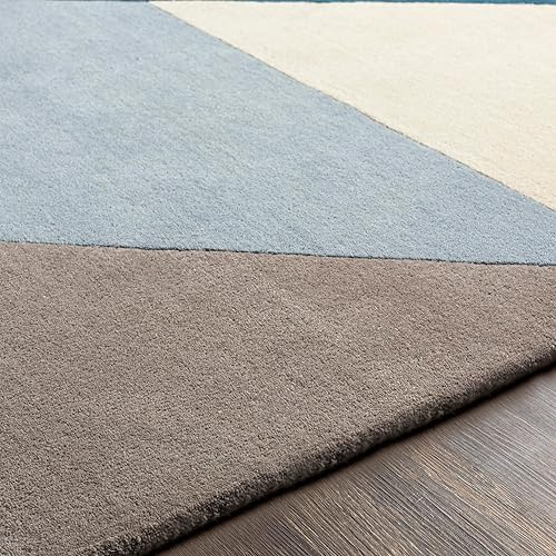 Miniatura 6 de MarkDay - Alfombra moderna Otterbein de 6 x 9 pies color azul pálido alfombra azul  beige  gris para sala de estar dormitorio o cocina 6 x 9 pies