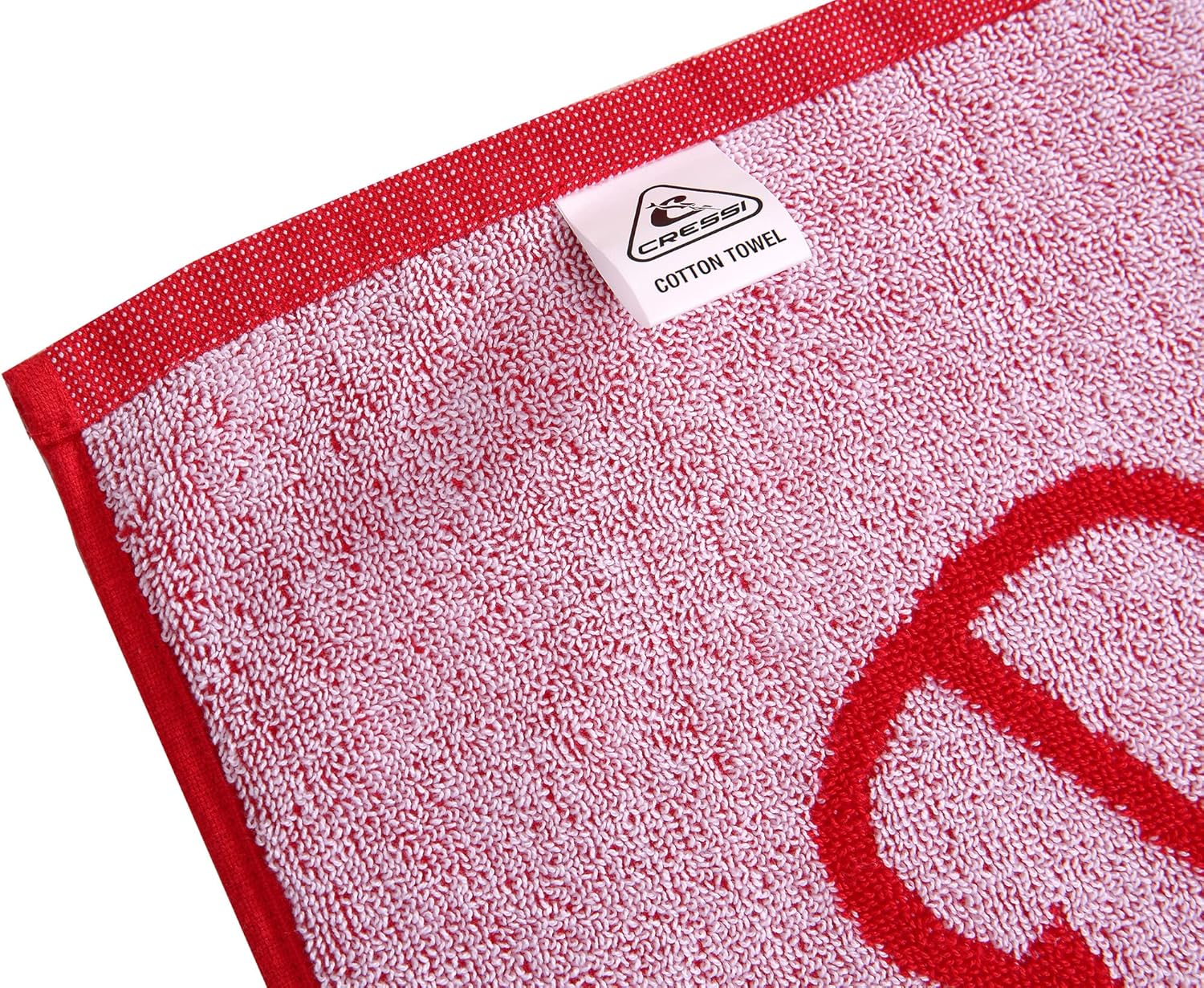 Cressi Cotton Frame Beach Towels, 90x180 cm, Red