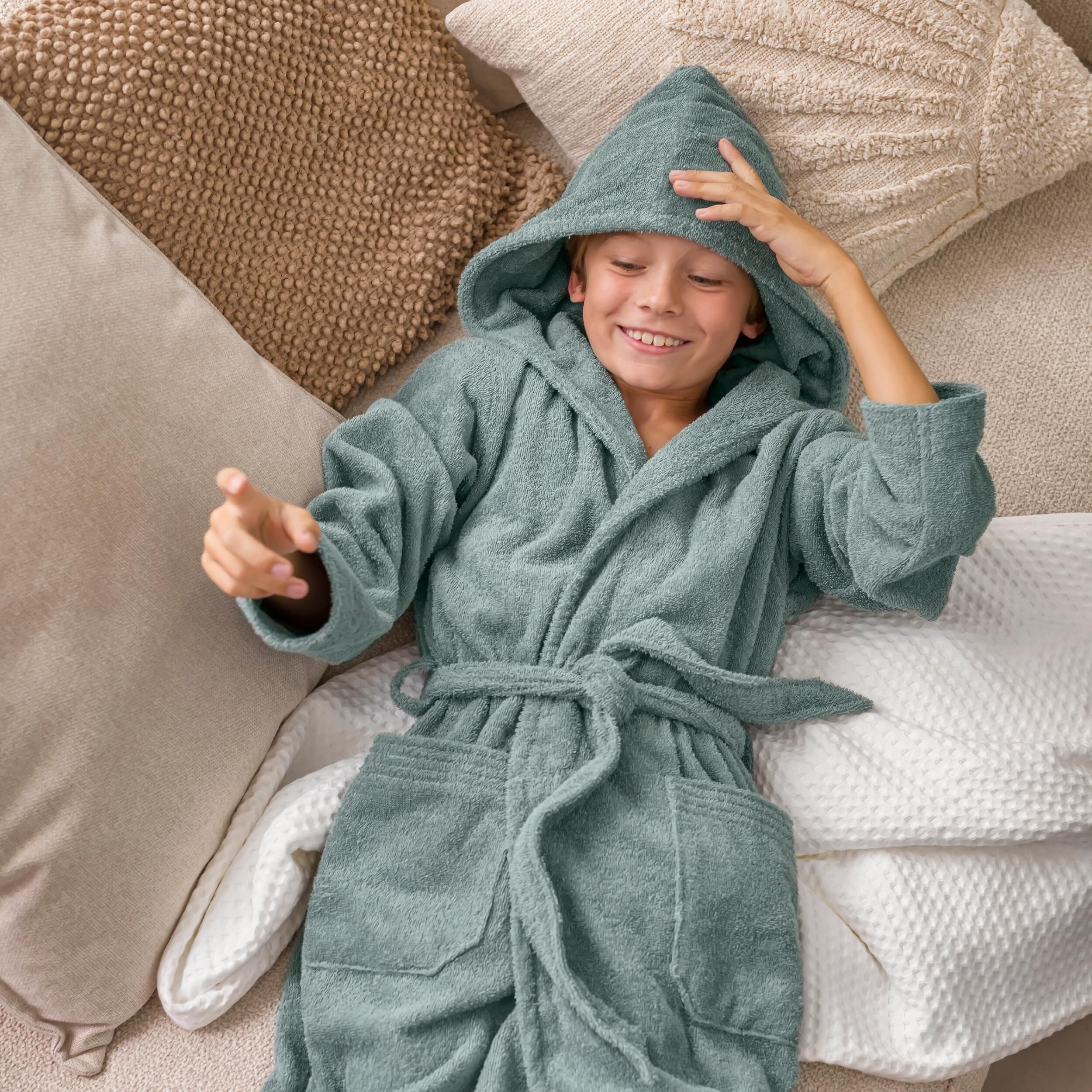 Möve Unisex Kinder Superwuschel Kapuzenmantel Kids & Teens Kapuzenmantel (1er Pack)