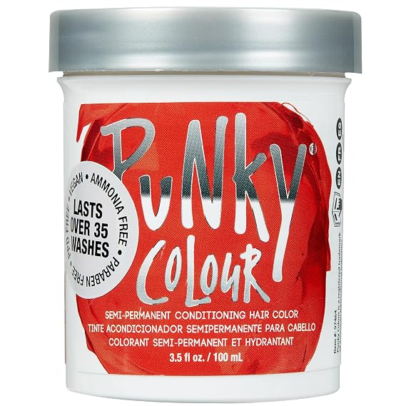 Punky Fire Semi Permanent Conditioning Hair Color, Non-Damaging Hair Dye, Vegan, PPD and Paraben Free, Transforms to Vibrant Hair Color, Easy To Use and Apply Hair Tint, lasts up to 25 washes, 3.5oz