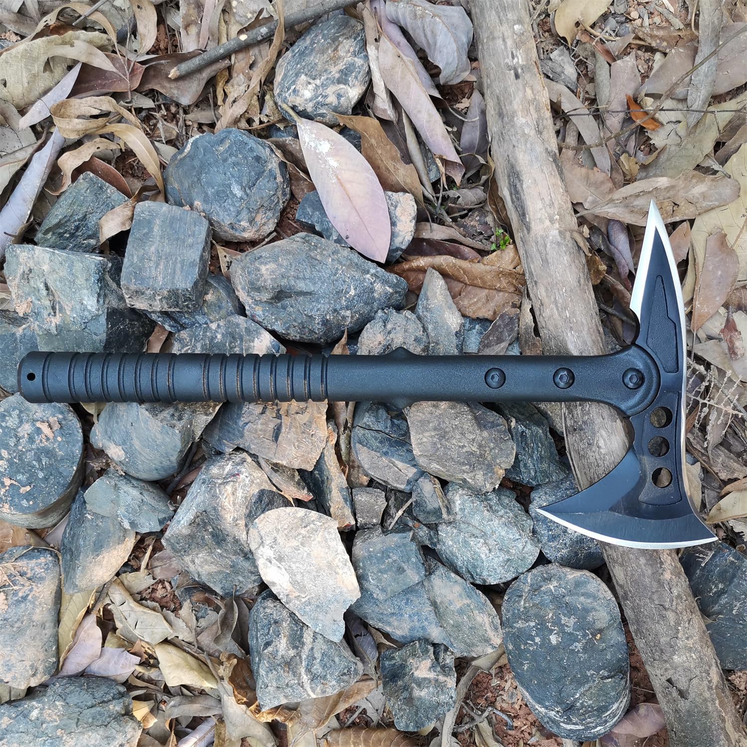 DOOM BLADE Camping Hatchet Axe with Nylon Sheath,Tomahawk Viking Forged High Carbon Steel,Portable Camping Axe for Outdoor Splitting Wood,Hunting Survival (Double-Bit Axe * 1)