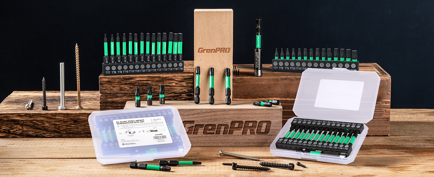 T　14枚 Amazon.com: GRENPRO Torx Bit Set 14pc Impact Driver Bit Set