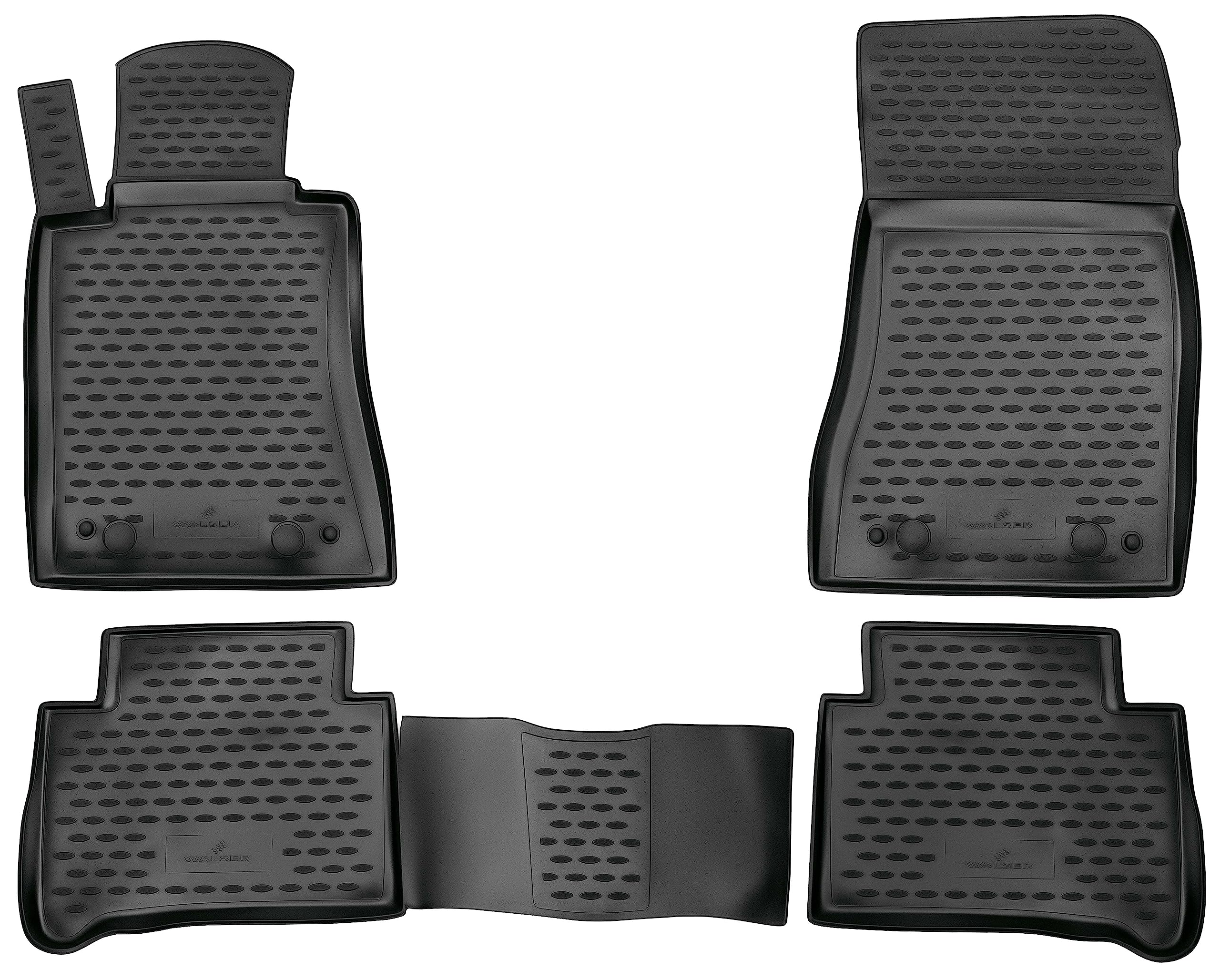 WALSER XTR Gummi Fussmatten Auto für Mercedes-Benz E-Klasse (W211) 2002-2009, 100% passgenaue Auto Fußmatten, robuste Universal Fußmatte Auto, Gummimatten Auto, Auto Fussmatten Gummi