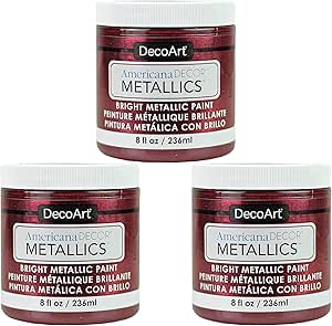 DecoArt Americana Metallic Paint - 2oz Gold Multi-Surface Paint For Crafts & DIY
