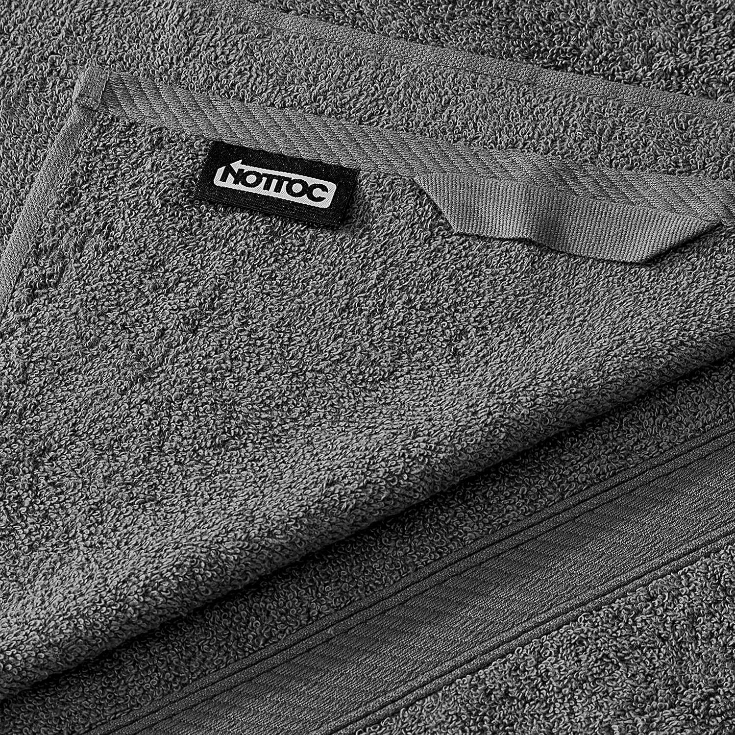 nottoc Set Asciugamani Bagno Grigio Antracite, Hotel, 100% Cotone, 2 Telo Doccia 70x140cm + 4 Asciugamani 50x90cm + 2 Asciugamani Ospiti 30x50cm, Asciugamani Bagno Viso e Bidet, Morbidi, Assorbenti