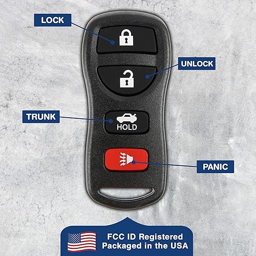 Miniatura 16 de 2 llaveros KeylessOption para Nissan Altima Maxima Infiniti 2002 2003 2004 2005 2006 2007 2008 2009 2010 2011 2012 2013 2014 2015 2016 2017 Control