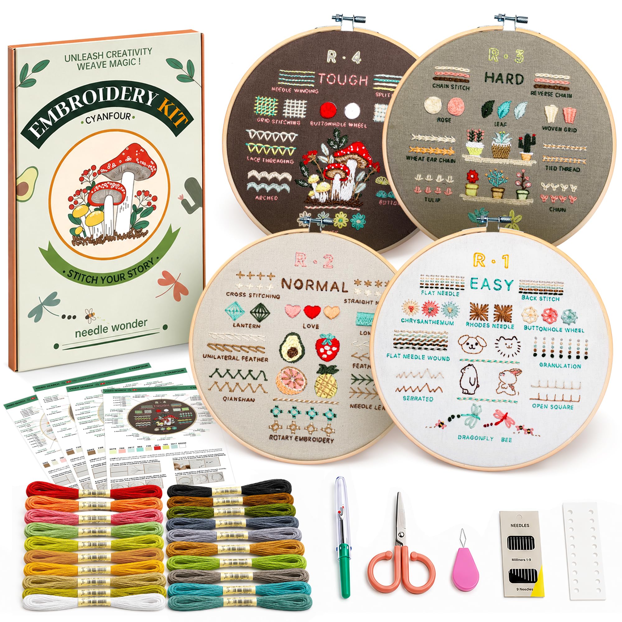 Beginner Embroidery Kit - Step-by-Step Learning -1