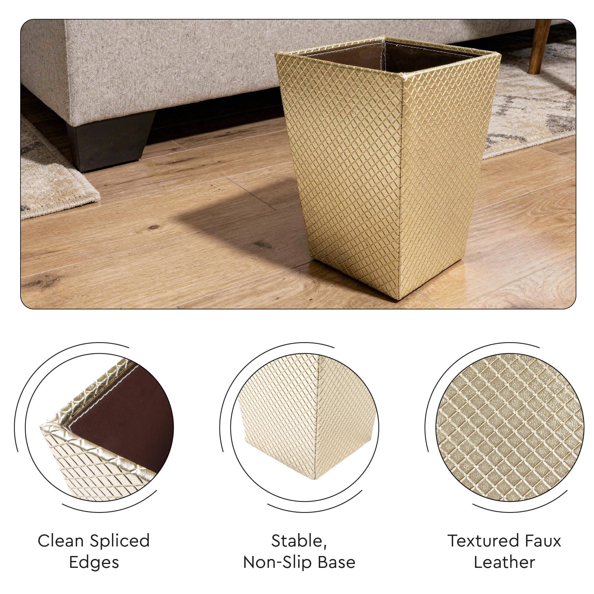 Encasa XO Leather Dustbin - Stylish & Quiet -6