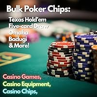 Vista 4 de WE Games Fichas de póquer de arcilla con rayas y dados, 0.41 oz, incluye 25, rojo