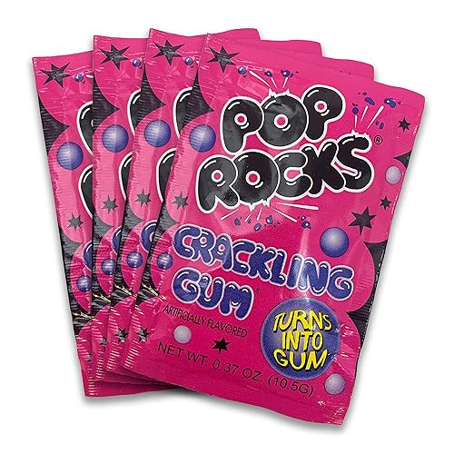 UpTop Treats Crackling Gum POP ROCKS® Candy | Incluye 4 paquetes individuales de caramelos tradicionales con sabor a chicle que se convierten en