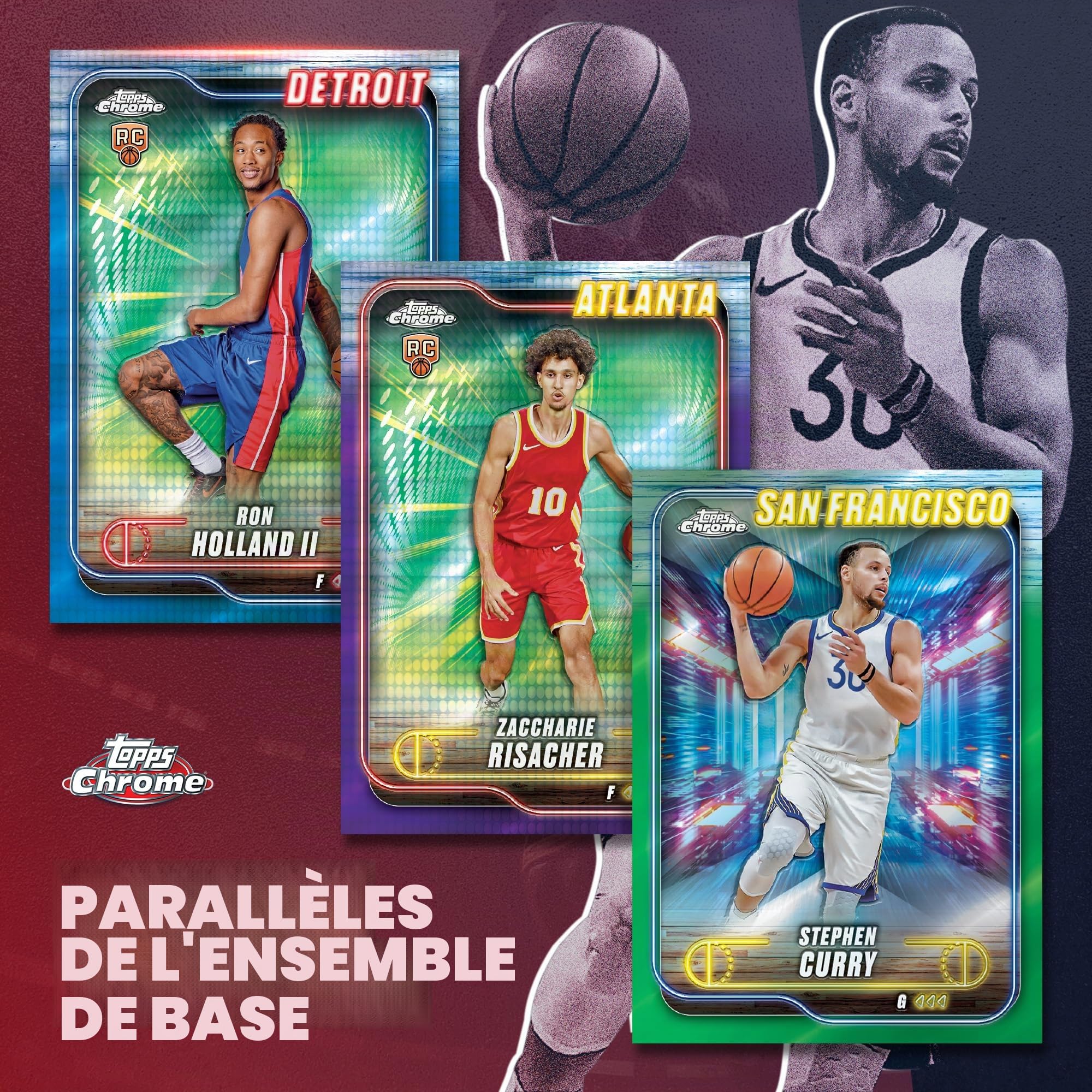 Ballon de Basket chromé Topps 2024-25 - Scellé en Usine - Boîte économique