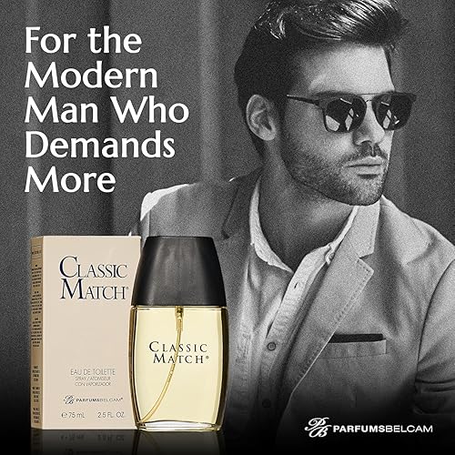 Miniatura 6 de PB ParfumsBelcam Classic Match Eau de Toilette en espray para hombre, aroma oriental cálido con bergamota, nuez moscada y almizcle, colonia de larga