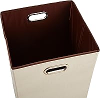 Vista 2 de Yaxa Basics Cesta rectangular plegable para ropa sucia, beige, marrón