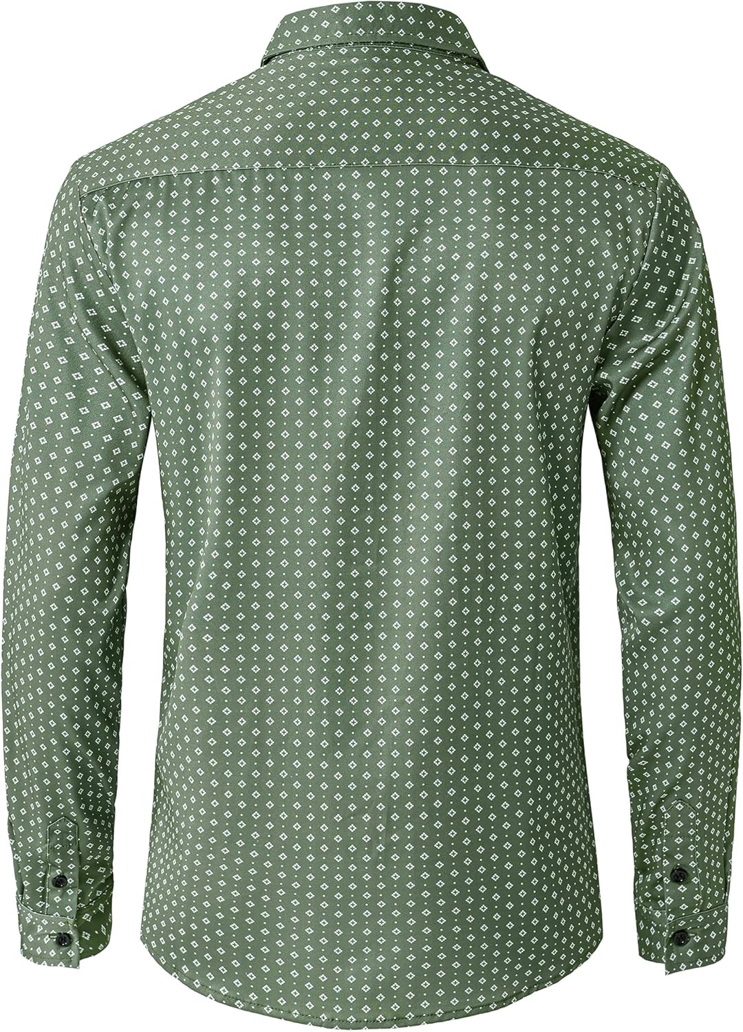 Mens Printed Dress Shirts Long Sleeve Button Down Shirts Stretch Business Casual Shirt - Image 2