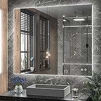 Vista 14 de TETOTE - Espejo retroiluminado para baño con luz, botón táctil regulable y función antivaho (horizontal o vertical)