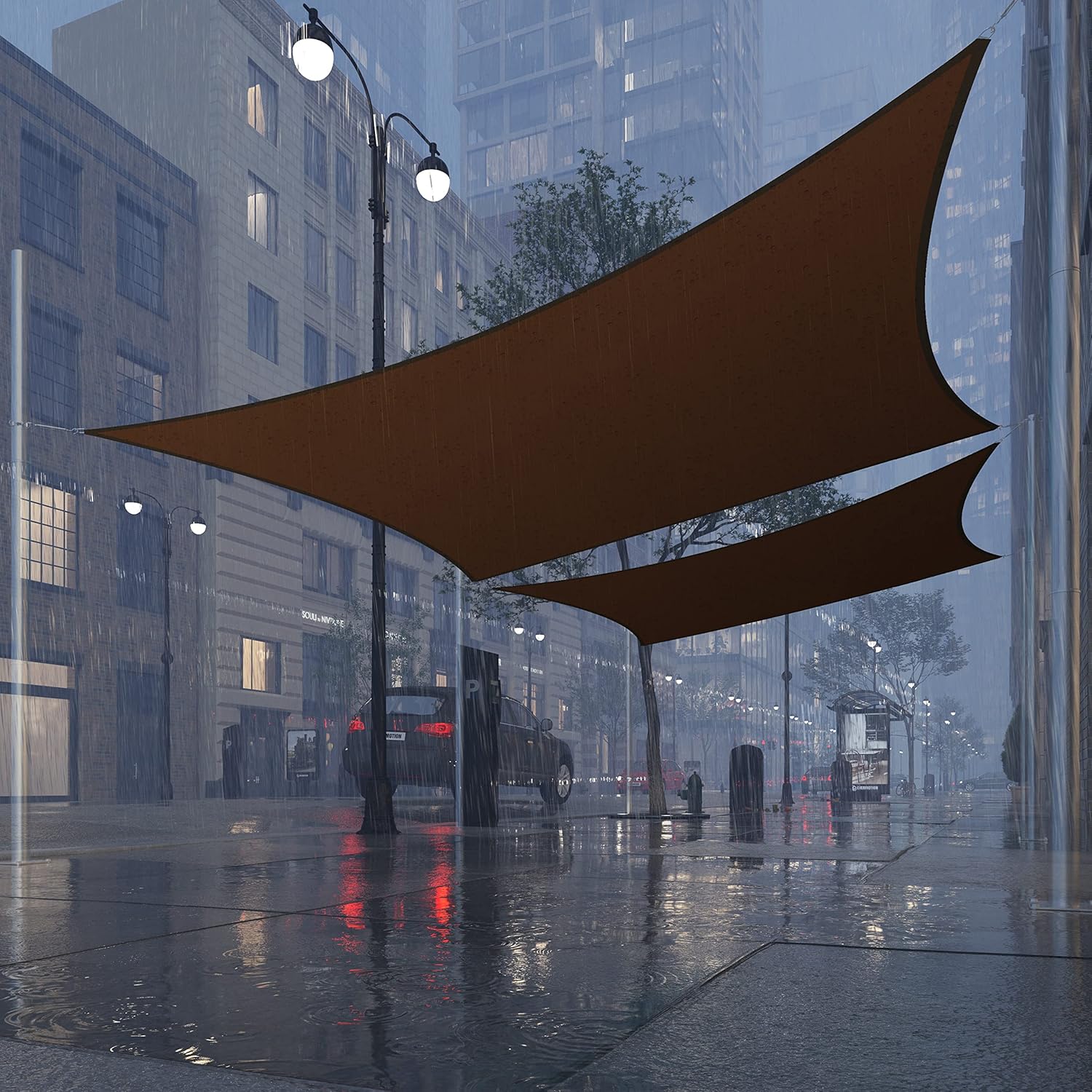 Royal Shade 8' x 16' Brown Rectangle Waterproof Sun Shade Sail RS-SLR Canopy Awning Shelter, UPF50+ 98% UV Blockage UV & Water Resistant, Outdoor Patio Garden Carport (We Make Custom Size)