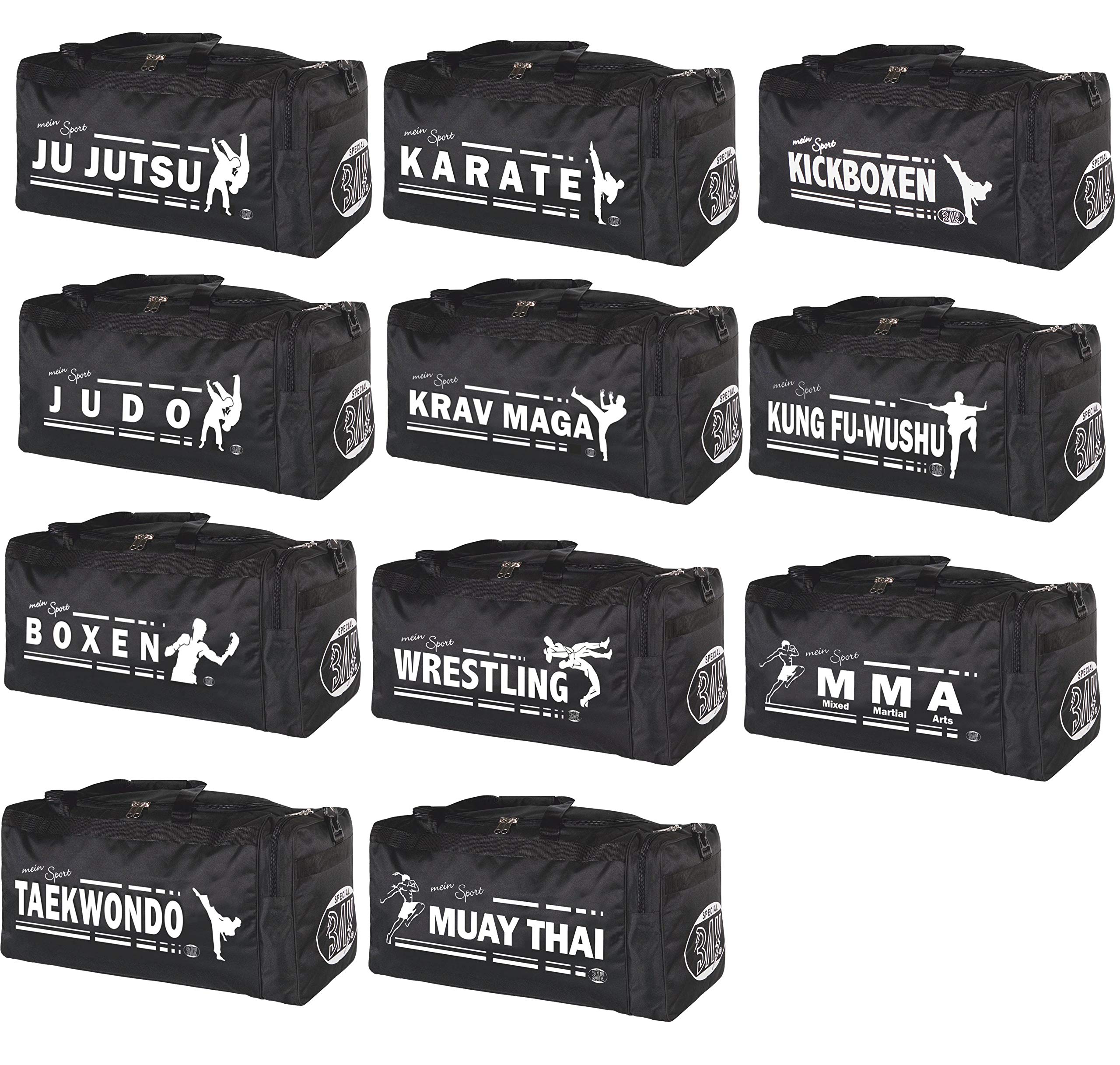 BAY XL Sporttasche Mein Sport Taekwondo, TKD, Tae Kwon Do, Taekwon Do, Tasche, Trainingstasche, Taschen Bag, schwarz, 70 x 32 x 30 cm Motiv