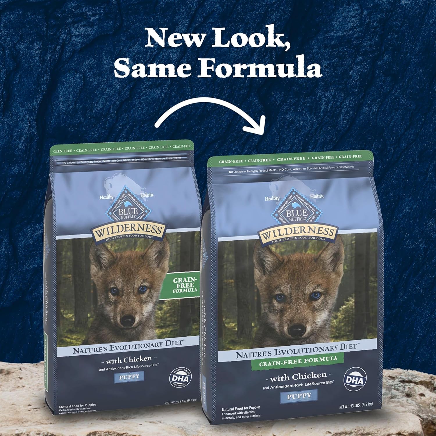 Blue Buffalo Wilderness Puppy High-Protein Dry Dog Food with Real Chicken, Grain-Free, Made in The USA with Natural Ingredients, Chicken, 13-lb. Bag