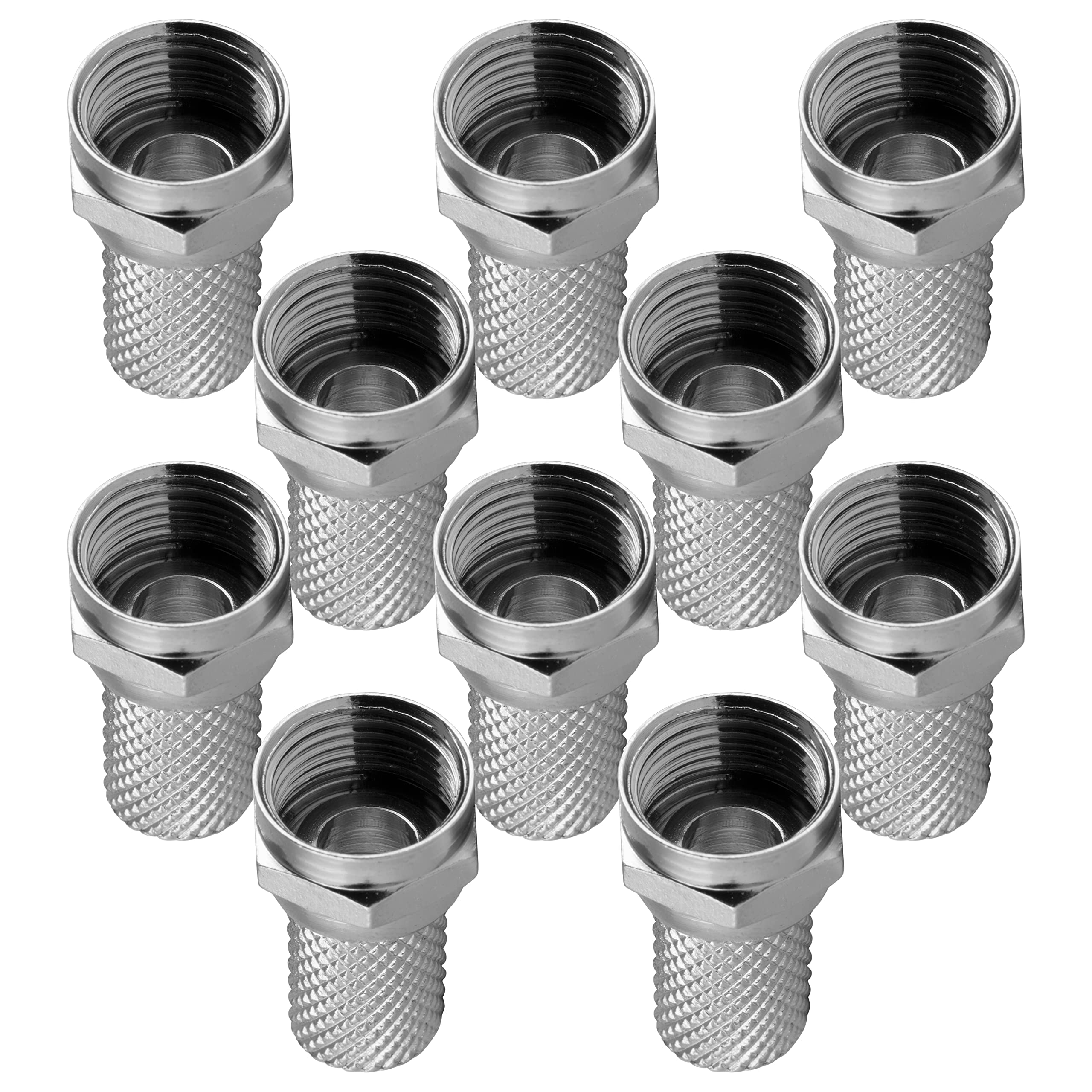 GE RG6 Conectores Twist-On F, Paquete de 10, Conectores coaxiales Tipo F, reemplazar Conectores Rotos y Montar Cables coaxiales RG6, no Requiere Herramientas, con Bolsa resellable, 51276