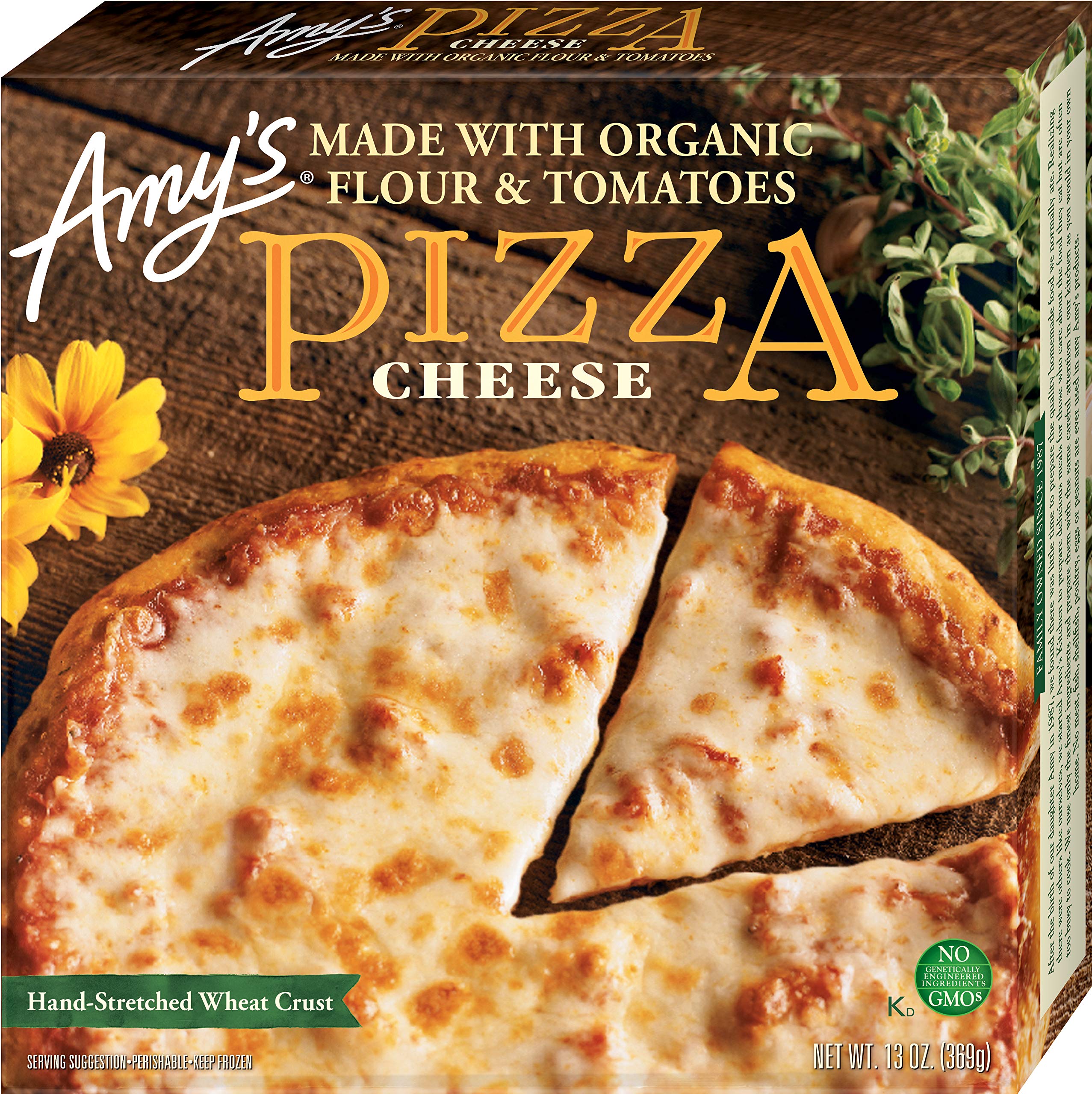 Amy's Frozen Cheese Pizza, Made with Organic Tomatoes and Flour, Hand Stretched Crust, Full Size,13 Ounce (Pack of 1)