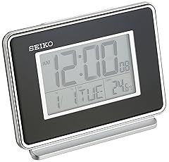 SEIKO Hudson Everything Bedroom Digital Alarm Clock, Black product image