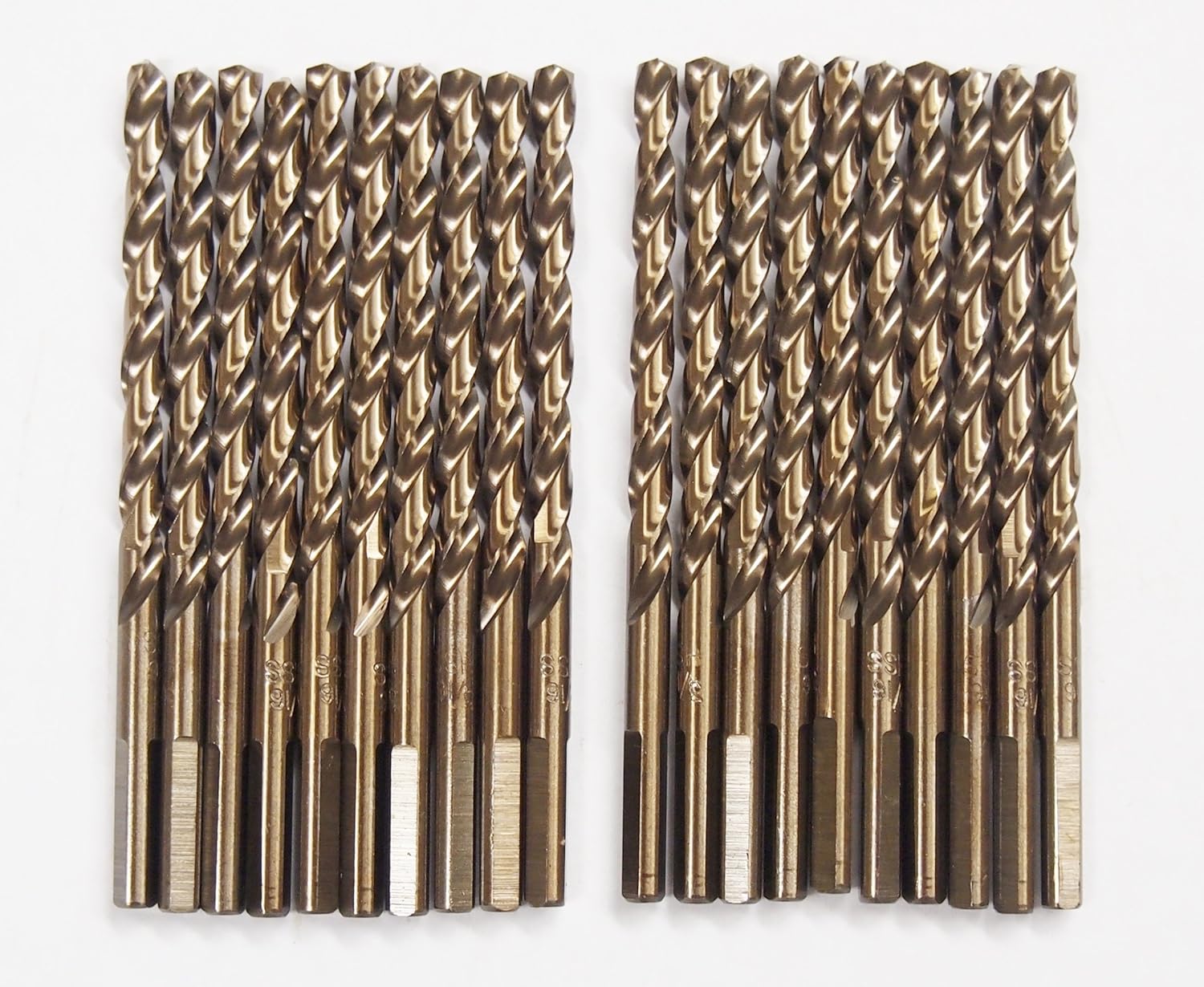 Lot of (20) 3/16 M2 HSS Drill Bits Full Grounded Cobalt Coated