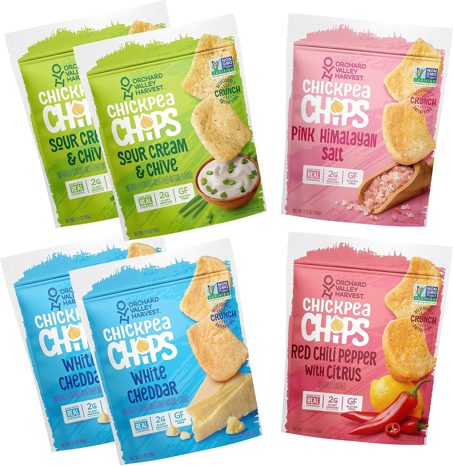 Orchard Valley Harvest Sour Cream and Chive Chickpea Chips, 3.5 Oz