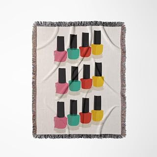 3dRose Print of Rows of Nail Polish Repeat Woven Blanket