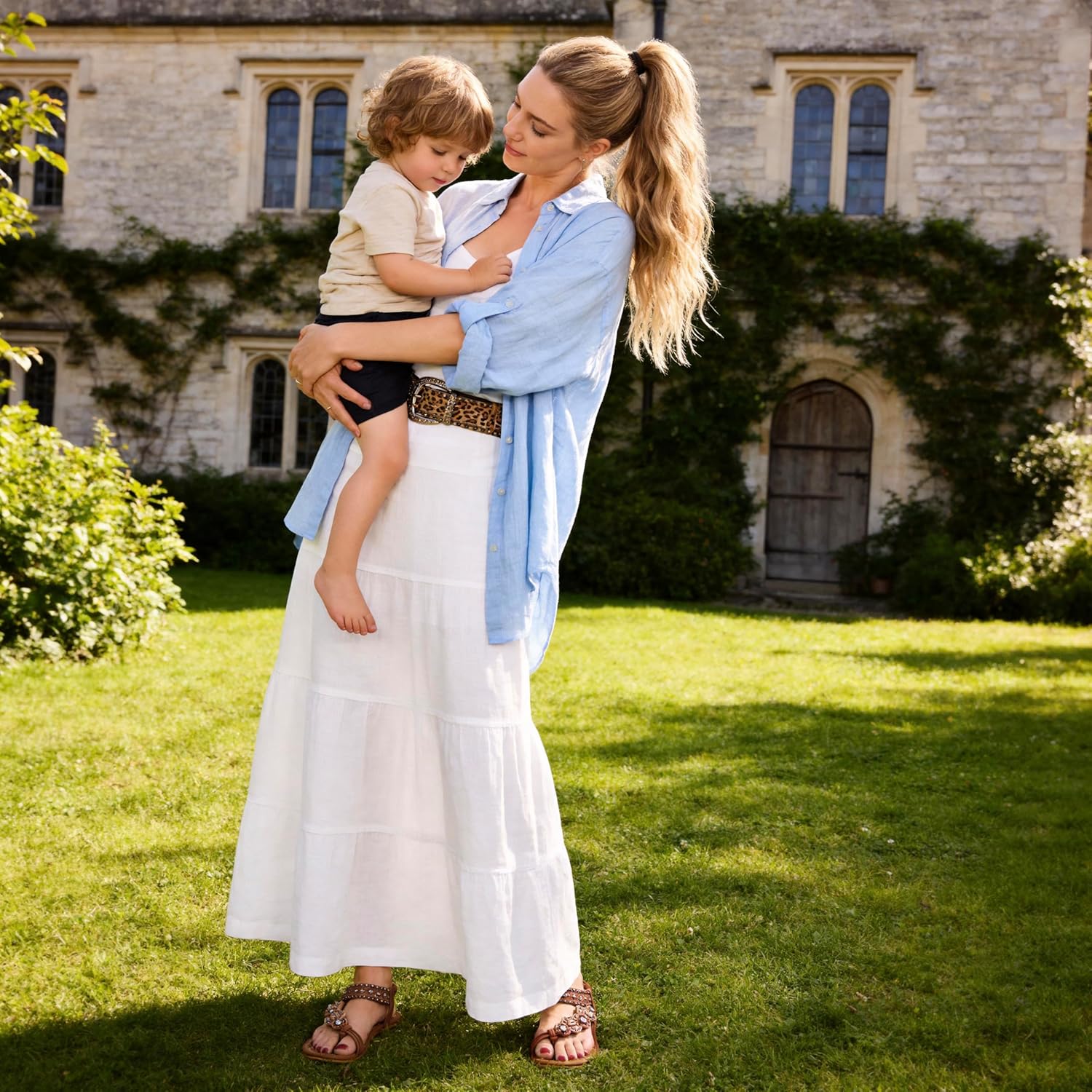 Alicegana Womens Sandals Dressy Flats: Bohemian Summer Comfortable Split Toe Shoes Walking Beach Gladiator - Image 3