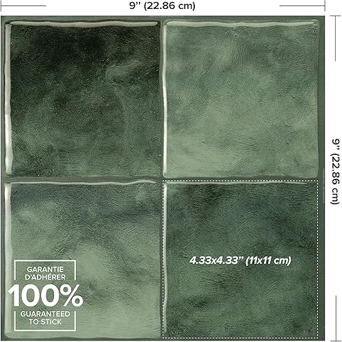 Miniatura 3 de SMART TILES - Protector contra salpicaduras autoadhesivo, 5 hojas de 9 x 9 pulgadas, azulejos adhesivos 3D tipo mosaico para cocina, baño y paredes