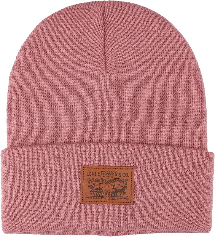 Levi's Gorro de invierno para hombre, para todas las estaciones, con puños de punto suave, estilo diario cálido y cómodo